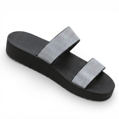 Sandalia negra con brillantes mujer Ref N6 Talla 38